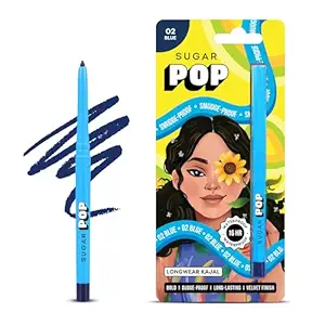 SUGAR POP Longwear Kajal | Vitamin E & Sunflower Seed | 0.3gms - 02 Blue