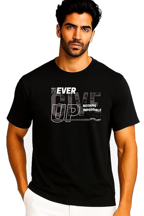 JUARI BE A Gentleman Men's Cotton Blend Printed T-Shirt