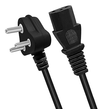 Technotech Computer Power Cable Cord for Desktops PC and Printers/Monitor SMPS Power Cable (1.5 Meters - Black)