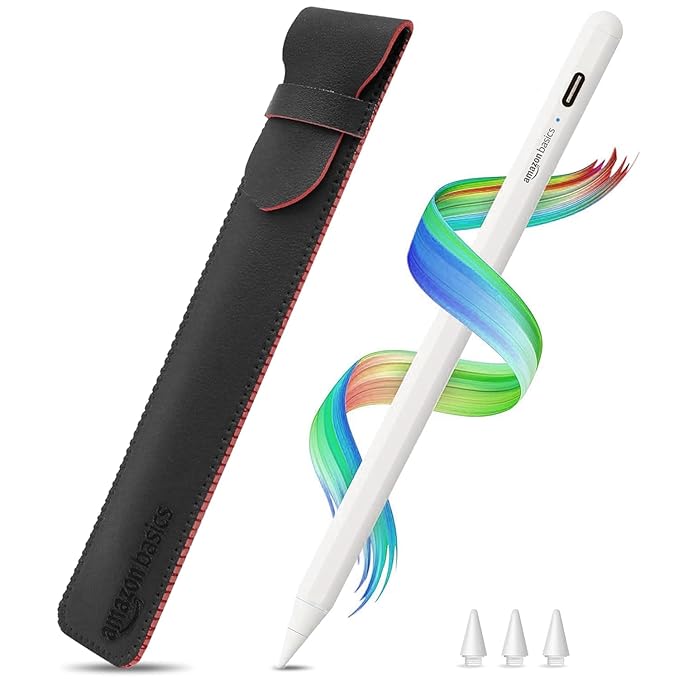 Amazon Basics 2nd Gen Stylus Pen for iPad | Supports Palm Rejection, Tilt Sensor