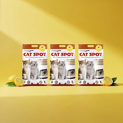 CatSpot Lemon Flower Scented Cat Litter 15kg | Ultra Absorbent, Quick Clumping, Odor Control, Dust-Free Formula for Cats