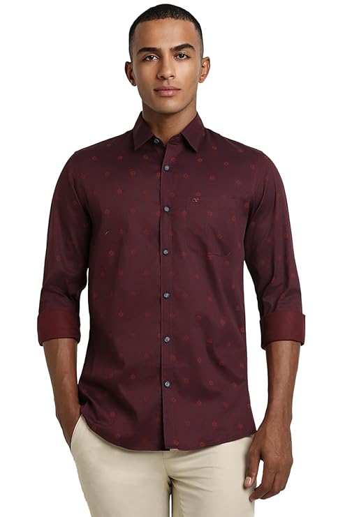 Peter England Men Cotton Solid Slim Fit Shirt