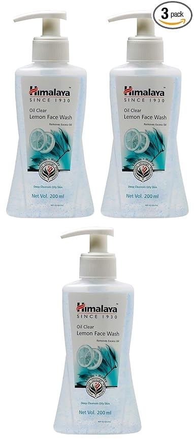 Himalaya Oil Clear Lemon Face Wash, 200ml (Pack of 3)