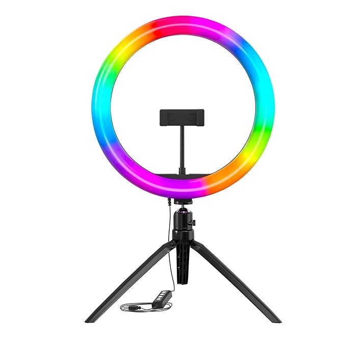 Amazon Basics 10-Inch LED RGB Ring Light for Photo-Shoot & Vlogging