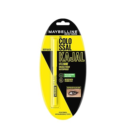 Maybelline New York Colossal Kajal, Intense Colour, Waterproof, Long lasting 24Hrs Stay, Black
