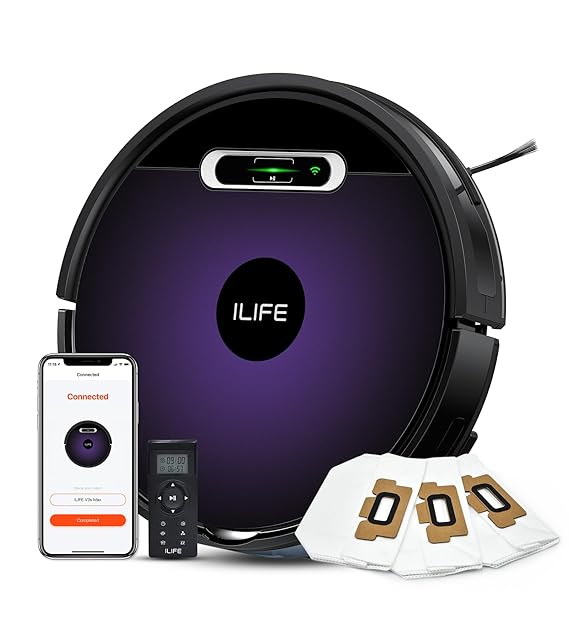 ILIFE V3s Max Robotic Vacuum & Mop for Indian Flooring, Pet Hair Friendly