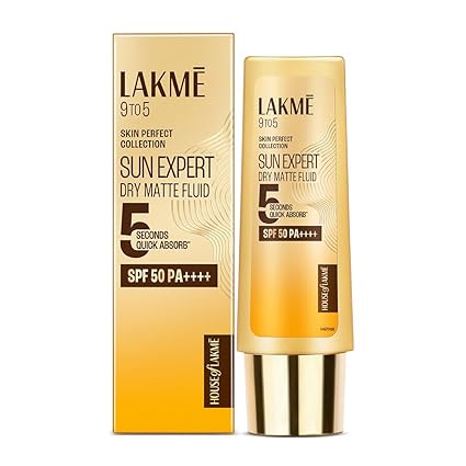 Lakme Sun Expert Dry Matte Fluid SPF 50++++ Sunscreen with 1% niacinamide & ceramide, for oily skin & combination skin 50ml
