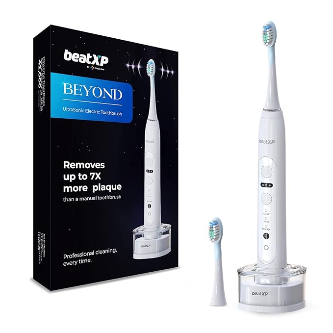 beatXP Beyond Electric Toothbrush for Adults with 7X Plaque Removal & Wireless Charging