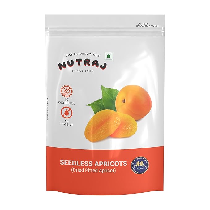 Nutraj Dried Turkish Pitted Apricots 200g | Seedless Apricots | Dry Fruits | Khumani