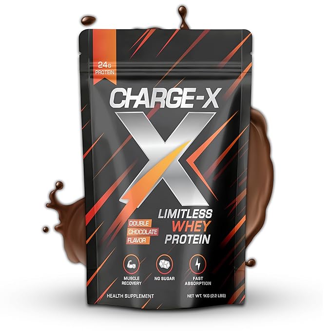 CHARGE-X Limitless Whey Protein Powder 1kg (2.2 lbs) - Double Chocolate Flavor