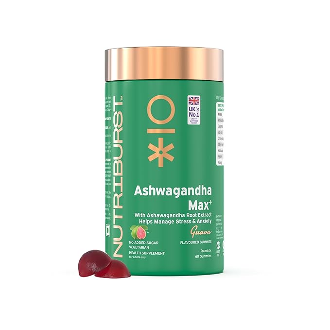 Nutriburst Ashwagandha Max 500mg Gummies for Stress & Anxiety Relief