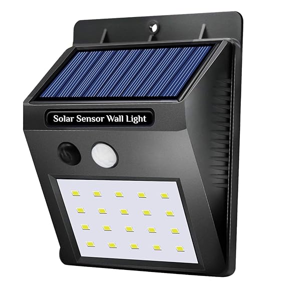 Jd-fab Motion Sensor Auto Chargeable Exterior Waterproof Outdoor Solar Wall Lights for Patio Garden (Pack of 2)