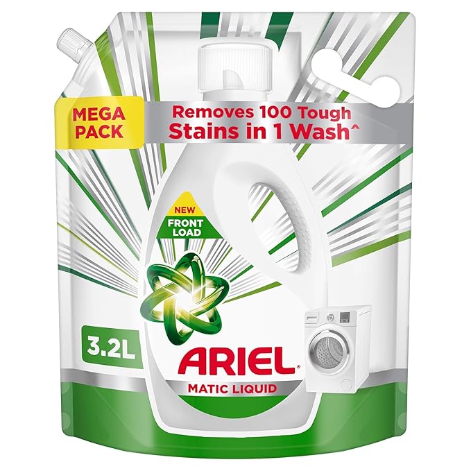 Ariel Liquid Detergent Front Load - 3.2L | Removes 7 day dried-in Stains in 1 wash inside Washing Machine | Now at Price of Powders | Amazing Fragrance | Protects Colours | Dissolves Faster
