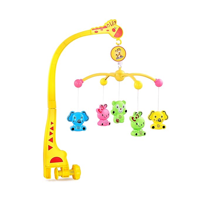 BabyGo Rotating Giraffe Musical Rattle for Kids | Cot Mobile for Cradle for Baby | Jhoomer for Kids Bed |