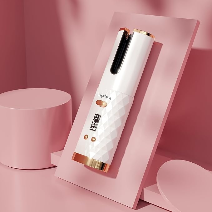 Lifelong Hair Curler For Women - Professional Styling Tools, Curling Iron, Automatic Hair Roller Machine&Curl Up With Hot Rollers Hair Styler Kit For Effortless Waves&Curls With Heat Control,White