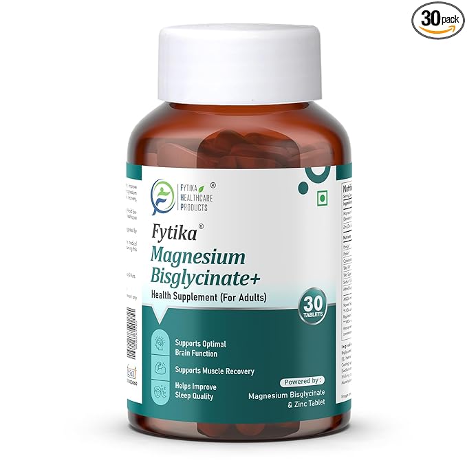 Fytika Magnesium Bisglycinate + | High Absorption Chelated Form | For Better Sleep & Stress Management