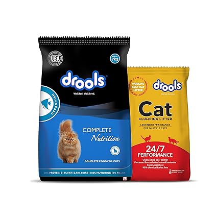 Drools Dry Adult Cat Food Ocean Fish 7kg with 5kg Drools Cat Litter Free
