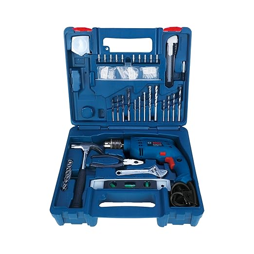 BOSCH Professional GSB 500 RE Corded-Electric Drill Tool Set, 10 mm 500 Watt Blue