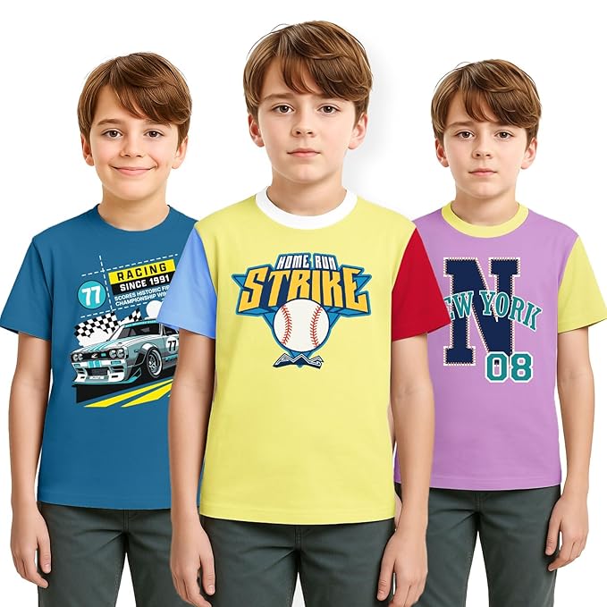 AWG ALL WEATHER GEAR Boy's Organic Cotton Printed T-Shirts | Kids Tees