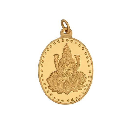 Bangalore Refinery 6.2 Gm Oval Lakshmi 24k (999) Yellow Gold Pendant (without hook)