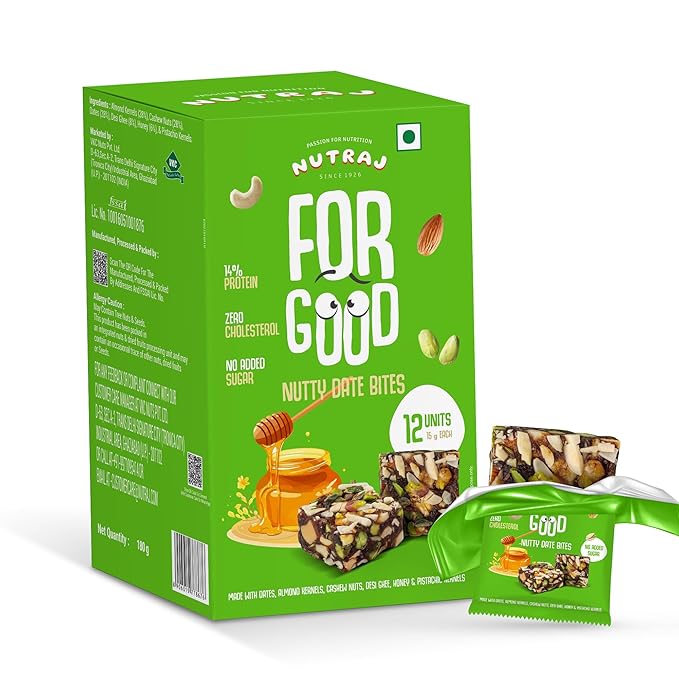 Nutraj Nutty Date Bites 180g | Healthy | Snacks | No Added Sugar