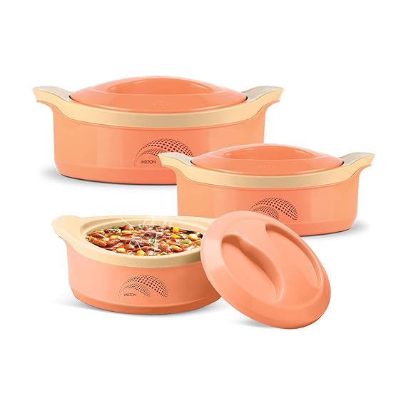 MILTON New Marvel Jr Inner Steel Casserole Gift Set of 3, Orange | Hot Food |