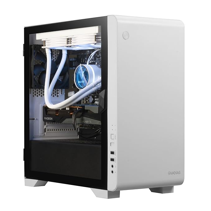 GAMDIAS Mars E2 White | M-ATX Gaming PC Case with Tempered Glass