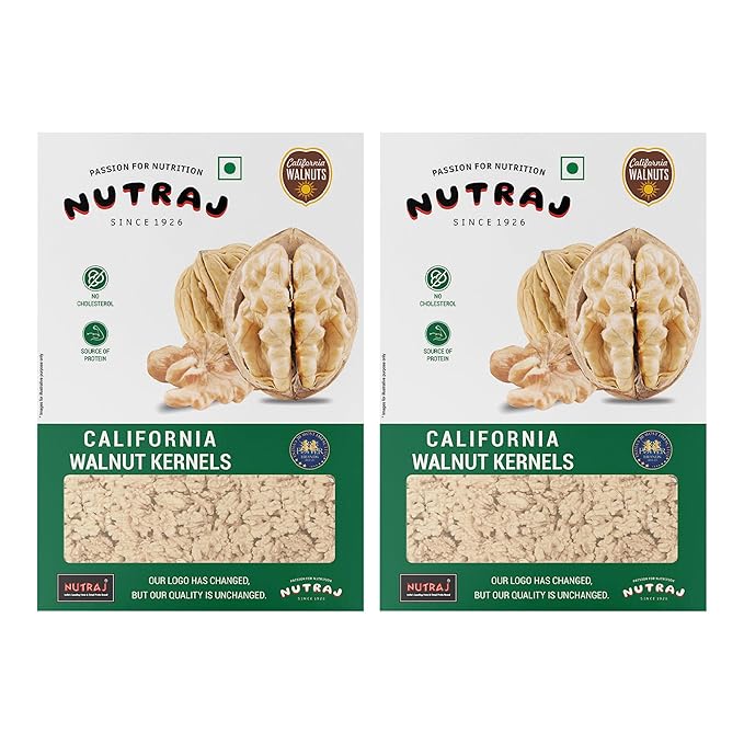 Nutraj California Walnut Kernels 500gm (250gm x 2) Pack Without Shell | Akhrot Giri | Dry Fruits and Nuts | Grocery Items.