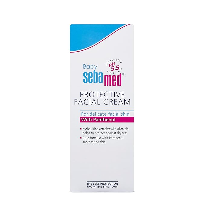 Baby Sebamed Protective Facial Cream|pH 5.5|Baby Face Cream|Vitamin E for Soft Skin|Ideal for Salivary Rashes|100ml