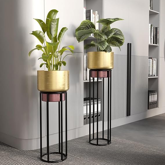 Lifelong Set of 2 Plant Stand for Balcony & Living Room Capacity 30Kg- Anti-Rust Pot Stand for Outdoor Plants & Indoor Planters - Gamla, Planter, Flowerpot, Garden, Plant Stands for Balcony Decoration
