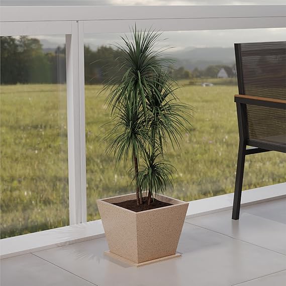 Lifelong Home Decor Planters with Tray - Living Room & Balcony |14 Inch Flower Pot