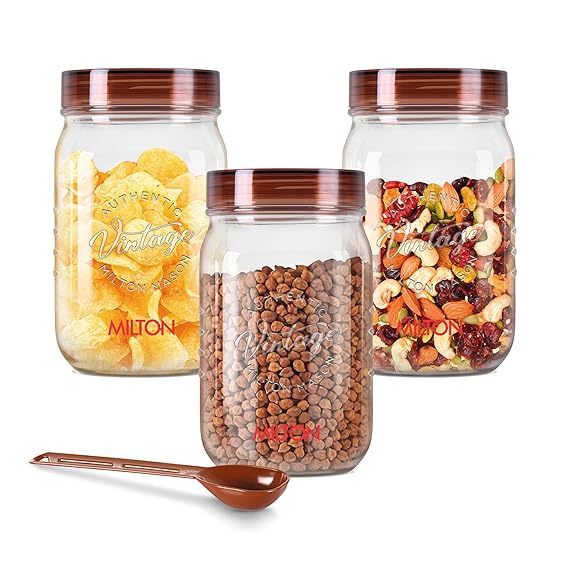MILTON Vintage Airtight Containers with Spoons for Kitchen Storage