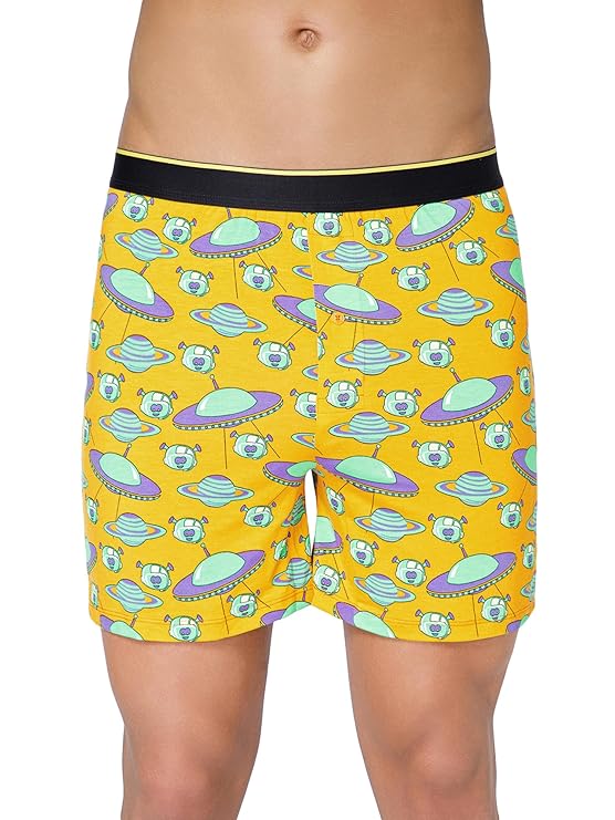 Bummer Printed Micro Modal Boxer Shorts for Men Ultra Soft & Breathable, 3 Times Softer Than Cotton, Anti-Bacterial, Stretchable for Ultimate Comfort & Style, Pack of 1 (A Shark Tank Product)