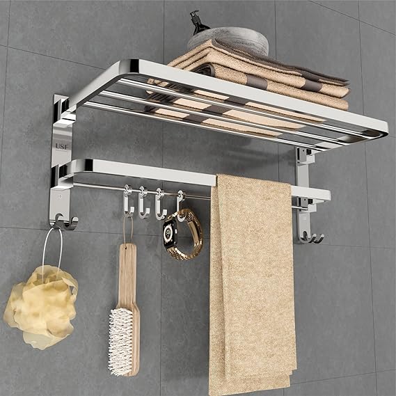 U-S-F Bath Accessories 24 Inch 304 Grade Stainless Steel Towel Rack Hanger