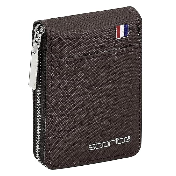 Storite PU Leather 9 Slot Vertical Credit Debit Card Holder