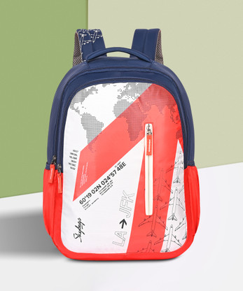 SKYBAGS E Casual Printed School Bag For Girls And Boys 23 L Backpack (Orange)