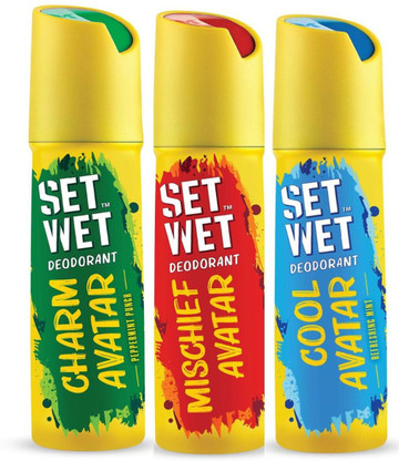 SET WET Cool, Charm, Mischief Avatar Deodorant & Body Spray Perfume For Men