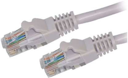 QUANTUM LAN Cable 5 m 5 mtrs Cat5 Patch Cable (Compatible with LAPTOPS, DESKTOPS, GAMING CONSOLES, TV, White, One Cable)