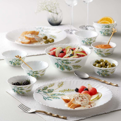 Larah by Borosil Pack of 17 Opalware Fauna Galaxy Series Crockery