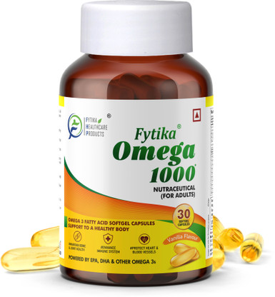 FYTIKA Omega 1000, For Heart, Brain, Joint, Muscle Support - 30 Capsules (30 Capsules)