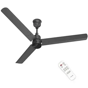 Polycab Wizzy Plus 1200mm 5-Star BLDC, Remote Ceiling fan for Living Room| 55% Energy Saving, 100% Copper, High Air Delivery, Reversible & Timer | 3+1 yr WarrantyMatt Black