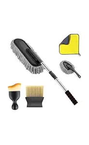 BASEVEL 5 PCS Microfiber Car Duster Kit - Interior & Exterior Car Cleaning Detailing