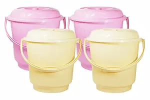 Wonder Homeware 5 Liter Plastic Bucket with Lid, Multi-Purpose for Bathroom Kitchen