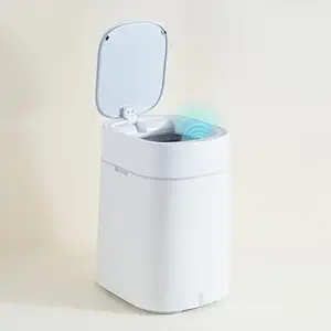 Lifelong Automatic Motion-Sensor Dustbin with Slow Descent & One-Touch Operation,12 Litres,Silent,Odour Seal,Waterproof Bin for Kitchen,Bathroom & Bedroom,Hands Free,Stylish & Plastic (LLSD001),White