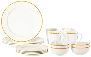 Amazon Brand - Solimo Solid Ceramic 16 Piece Dinner Set