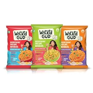 WickedGud Nourishing Instant Noodles Range (Single Packs) | No Maida | No Oil | No MSG | High Protein | High Fibre | Cholesterol Free