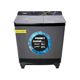 Foxsky 11 kg 5 Star Semi-Automatic Top Loading Washing Machine Appliance (2024 Model, Powerful Motor, Effective Wash Pulsator, 1500 RPM & Castors)
