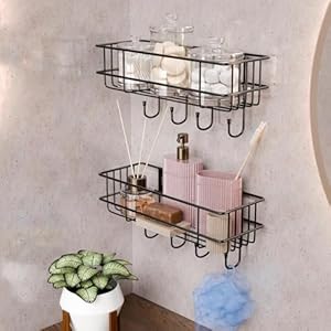 Mild Steel Wall Mounted Organizer Rack with CED Coating | Lifelong Bathroom Shelf