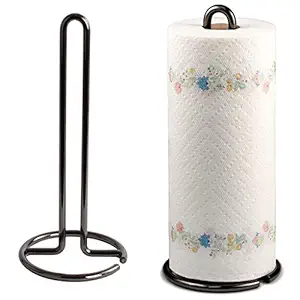Kundi Wrought Iron Kitchen Tissue Paper roll Holder (Black)