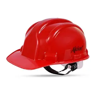 Aktion AK H01_WHT Safety Helmets Nape Type, Color: Red, Pack of 2, IS 2925:1984